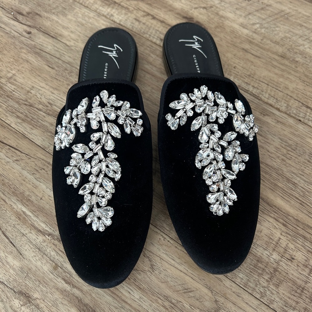 Giuseppe Zanotti Black Jeweled Mules - Made in Italy - Women's size 39 - Picture 4 of 7